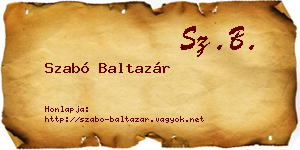 Szabó Baltazár névjegykártya