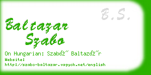 baltazar szabo business card
